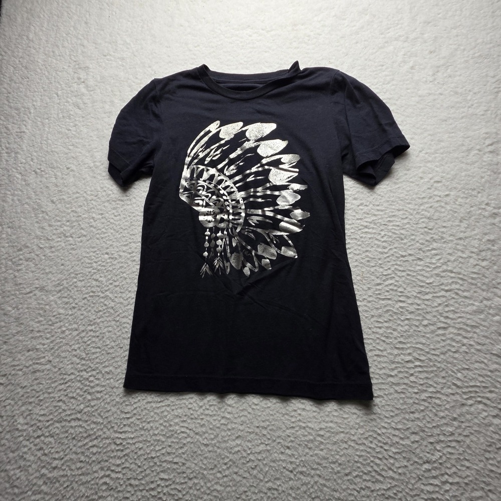 Texas True Threads Shirt Womens Small Black Crew Neck Short Sleeve Graphic Top